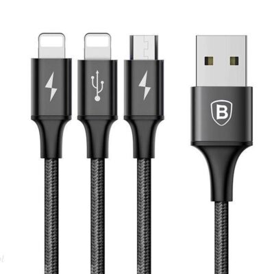 Baseus Kabel 3W1 Micro Usb + 2X Lightning Rapid Series 120Cm