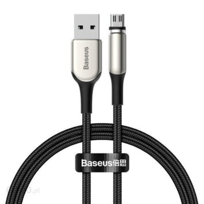 Baseus Zinc magnetyczny kabel USB - micro USB 2A 1m czarny (CAMXC-H01)