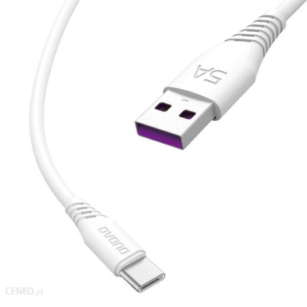 Dudao przewód kabel USB / USB Typ C 5A 1m biały (L2T)