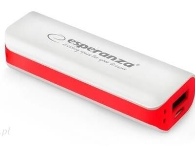 Powerbank Esperanza 2200mAh Biały/Czerwony (EMP103WR)