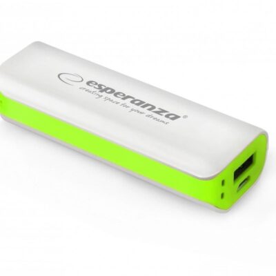 Powerbank Esperanza 2200mAh Biały/Zielony (EMP103WG)