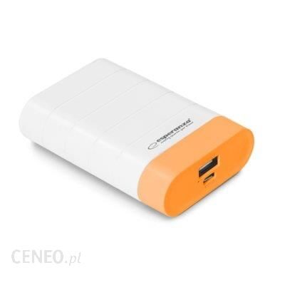 Powerbank Esperanza 4800mAh Biały/Pomarańczowy (EMP110WO)