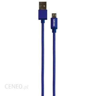 Grixx Kabel USB - Micro USB 1m Niebieski (GRCAMUSBFBL01)