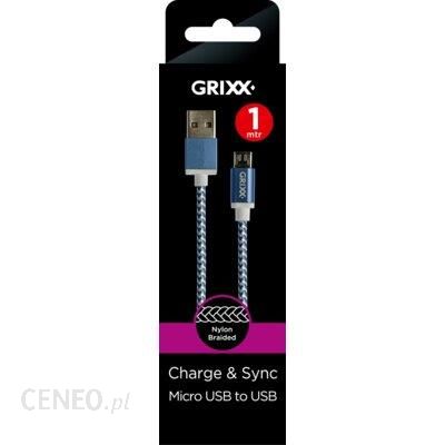 Grixx Kabel USB - Micro USB 1m Niebiesko-biały (GRCAMUSBFMC101)