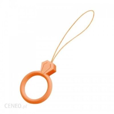 Hurtel Silikonowa smycz do telefonu zawieszka diament ring na palec pomarańczowy