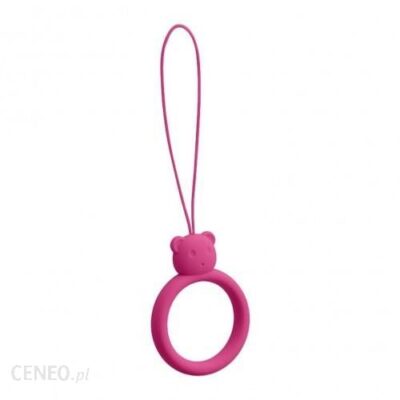 Hurtel Silikonowa smycz do telefonu zawieszka miś niedźwiadek ring na palec purpurowy