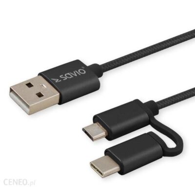 Kabel Usb - Microusb/Usb Typ C Savio 1M
