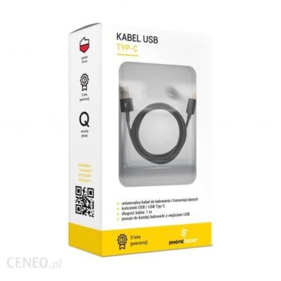 Phonetecor Kabel Usb Typ-C 1m Czarny
