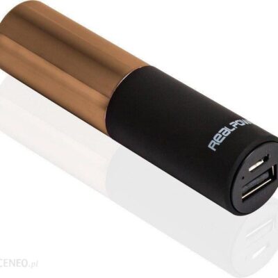 Powerbank Realpower Lipstick 2500mAh złoty (187977)