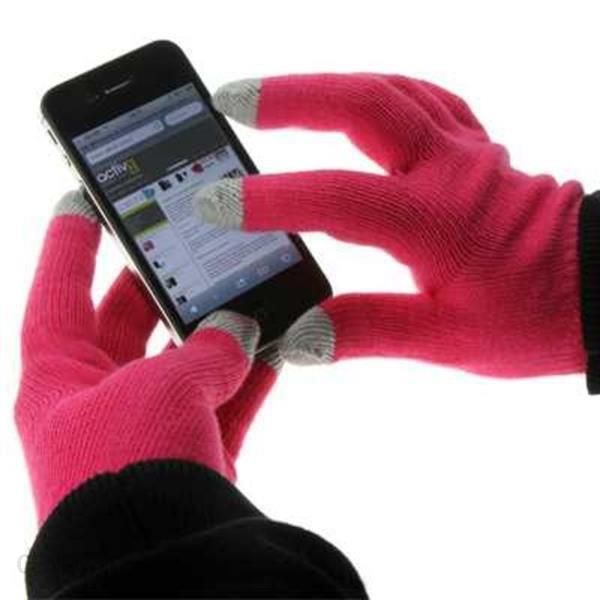 Rękawiczki Terrapin do ekranów dotykowych uniwersalne różowe
