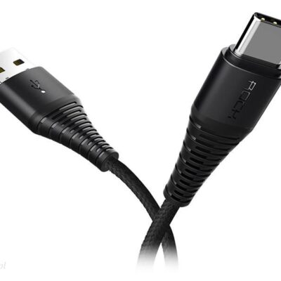 ROCK Kabel USB-C Typ C Wzmacniany Nylonowy 100cm czarny