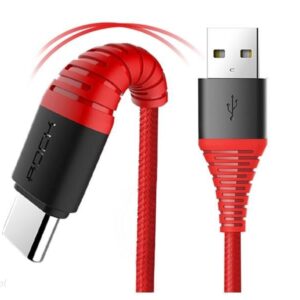 ROCK Kabel USB-C Typ C Wzmacniany Nylonowy 100cm czerwony