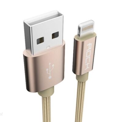 ROCK Kabel USB Lightning Nylonowy do iPhone 180cm złoty (553)