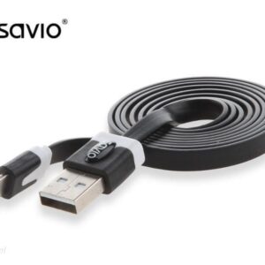 SAVIO CL-73 Kabel USB - Lightning 8pin iOS8 1m Czarny