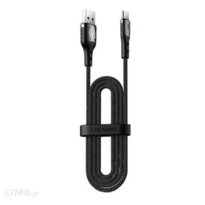 USAMS Kabel pleciony U27 USB-C 5A Flash Charge czarny/black 1