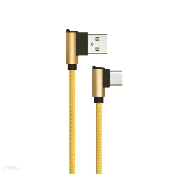 V-tac VT-5362 Przewód Micro USB Typ C 1M Wtyk Kątowy Złoty Seria Diamond (SKU8640)