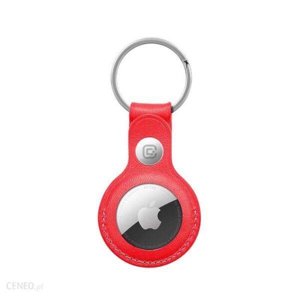 Crong Crong Leather Case with Key Ring Skórzany brelok do Apple AirTag Czerwony