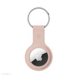 Crong Silicone Case with Key Ring Brelok do Apple AirTag Piaskowy Róż