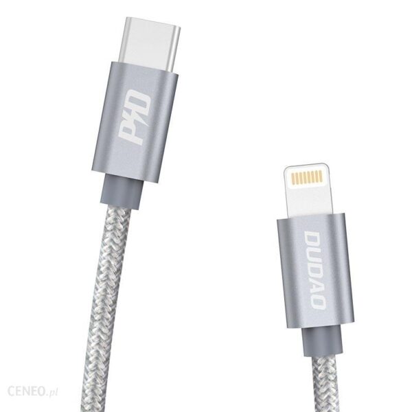 Dudao kabel przewód USB Typ C - Lightning Power Delivery 45W 1m szary (L5Pro)