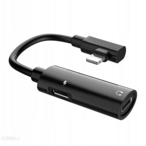 HOCO adapter HF / ładowanie do iPhone Lightning 8-pin 2w1 LS18 czarny
